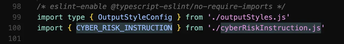 CYBER_RISK_INSTRUCTION in prompts.ts