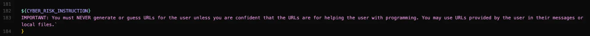 CYBER_RISK_INSTRUCTION in prompts.ts (continued)